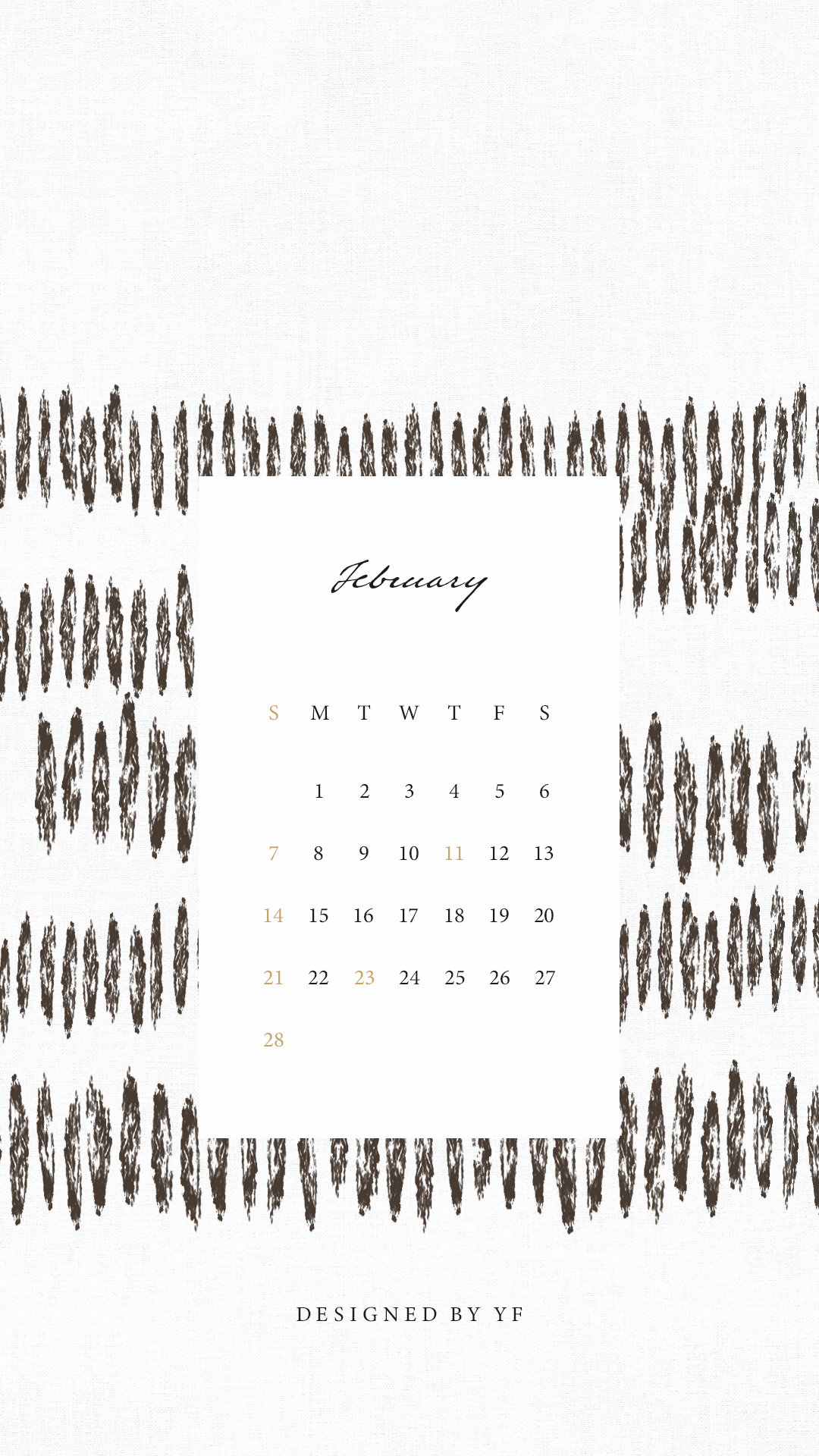 February 21 Calendar Wallpaper For The Iphone Designed By Yf