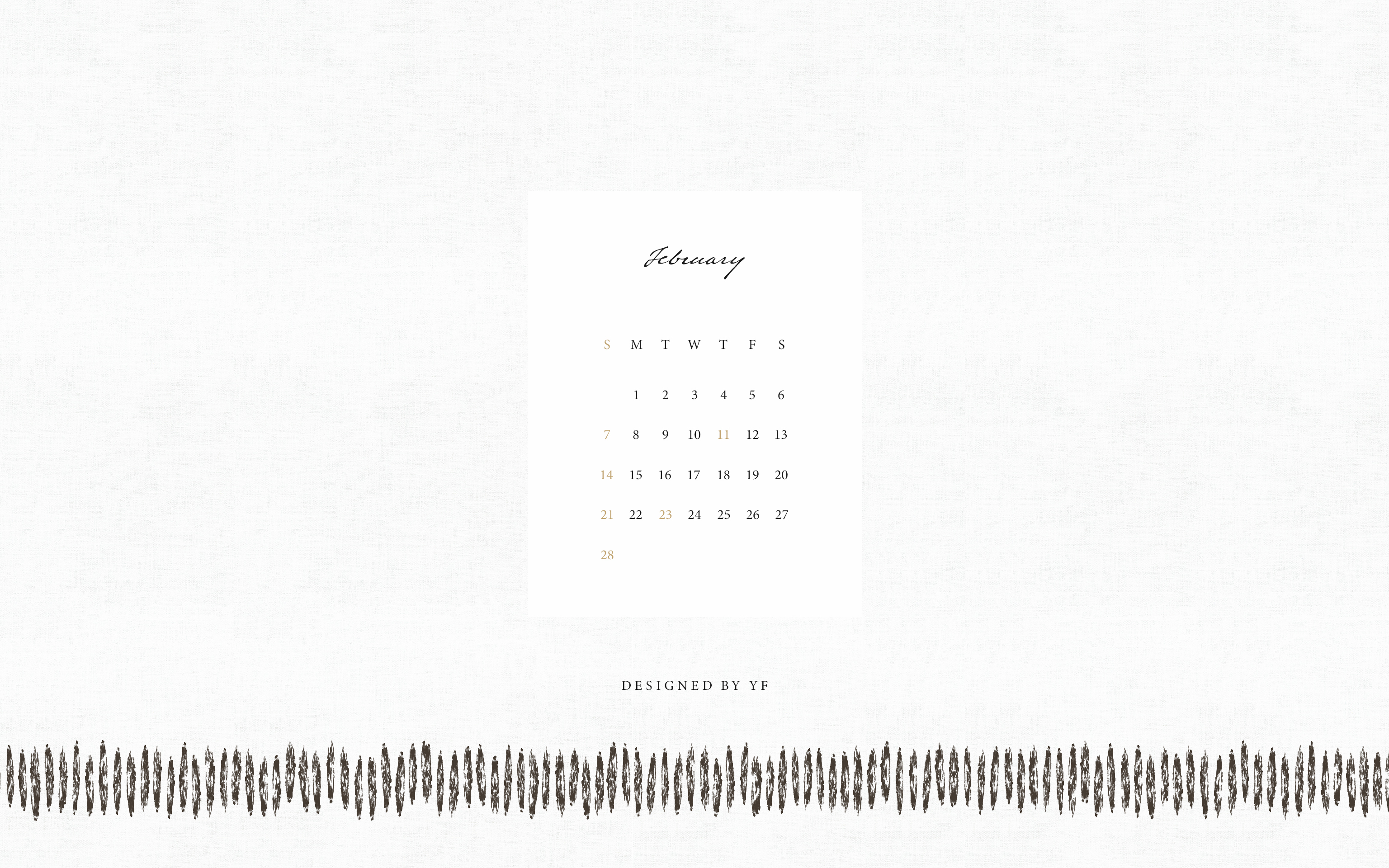 February 21 Calendar Wallpaper For Imac And Macbook Designed By Yf