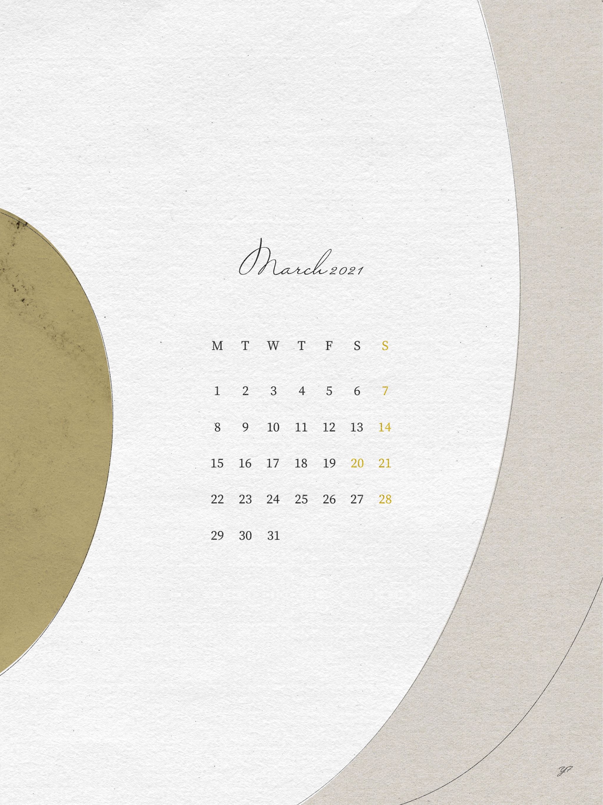 March 21 Calendar Wallpaper For The Ipad Design By Yf