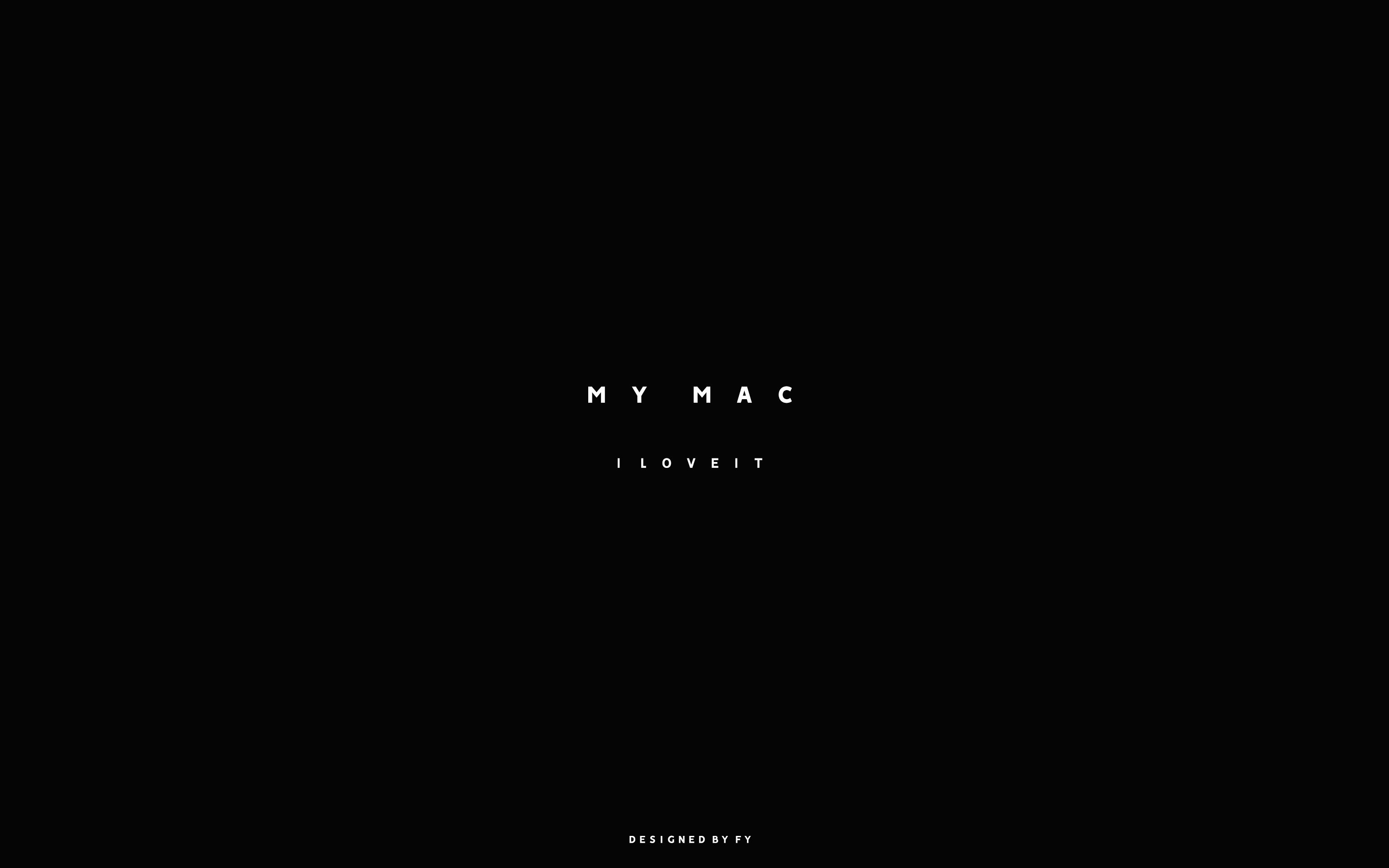 iMac,MacBookタイポグラフィ壁紙 " My Mac " ブラック 3072×1920px
