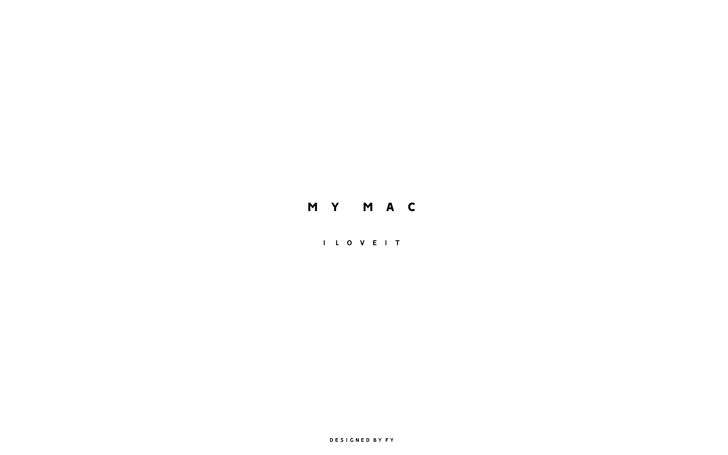 iMac,MacBookタイポグラフィ壁紙 " My Mac " ホワイト 3072×1920px
