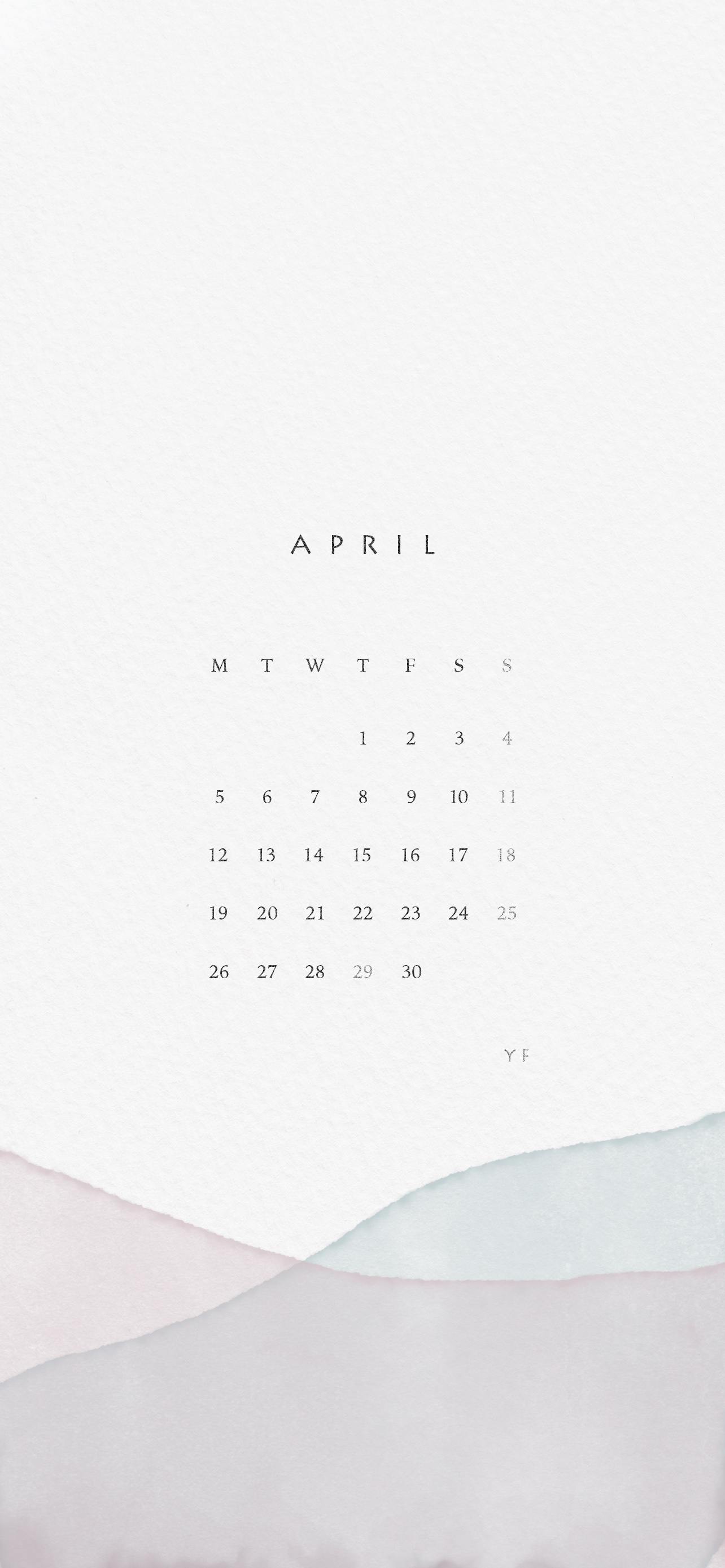 2021年4月のiPhone版月曜日始まりカレンダー壁紙 パープル×ブルー 1284×2778px