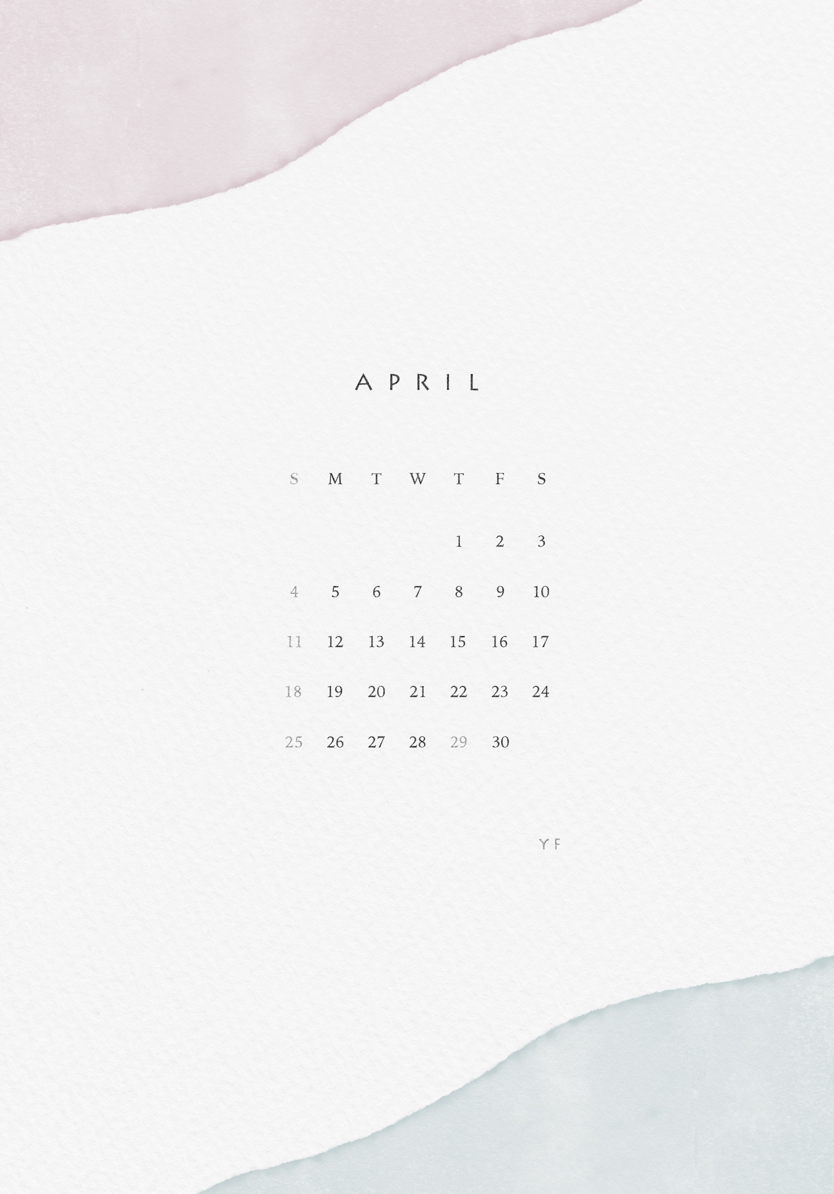 2021年4月のiPad版日曜日始まりカレンダー壁紙 パープル×ブルー 1668×2388px