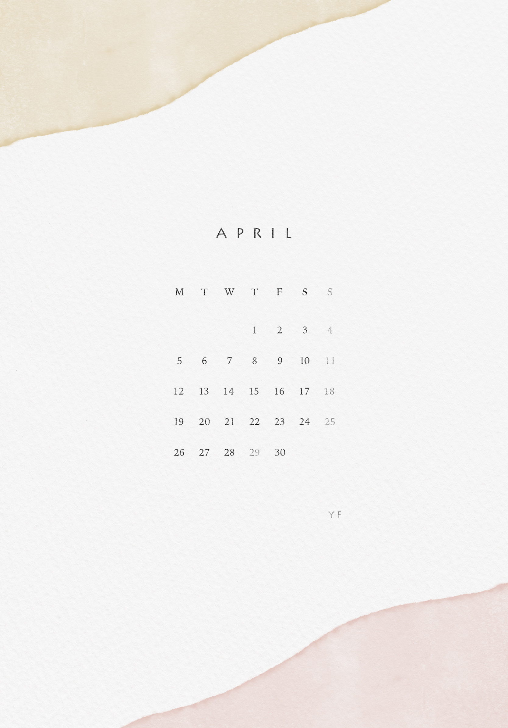 2021年4月のiPad版月曜日始まりカレンダー壁紙 パープル×ブルー 1668×2388px