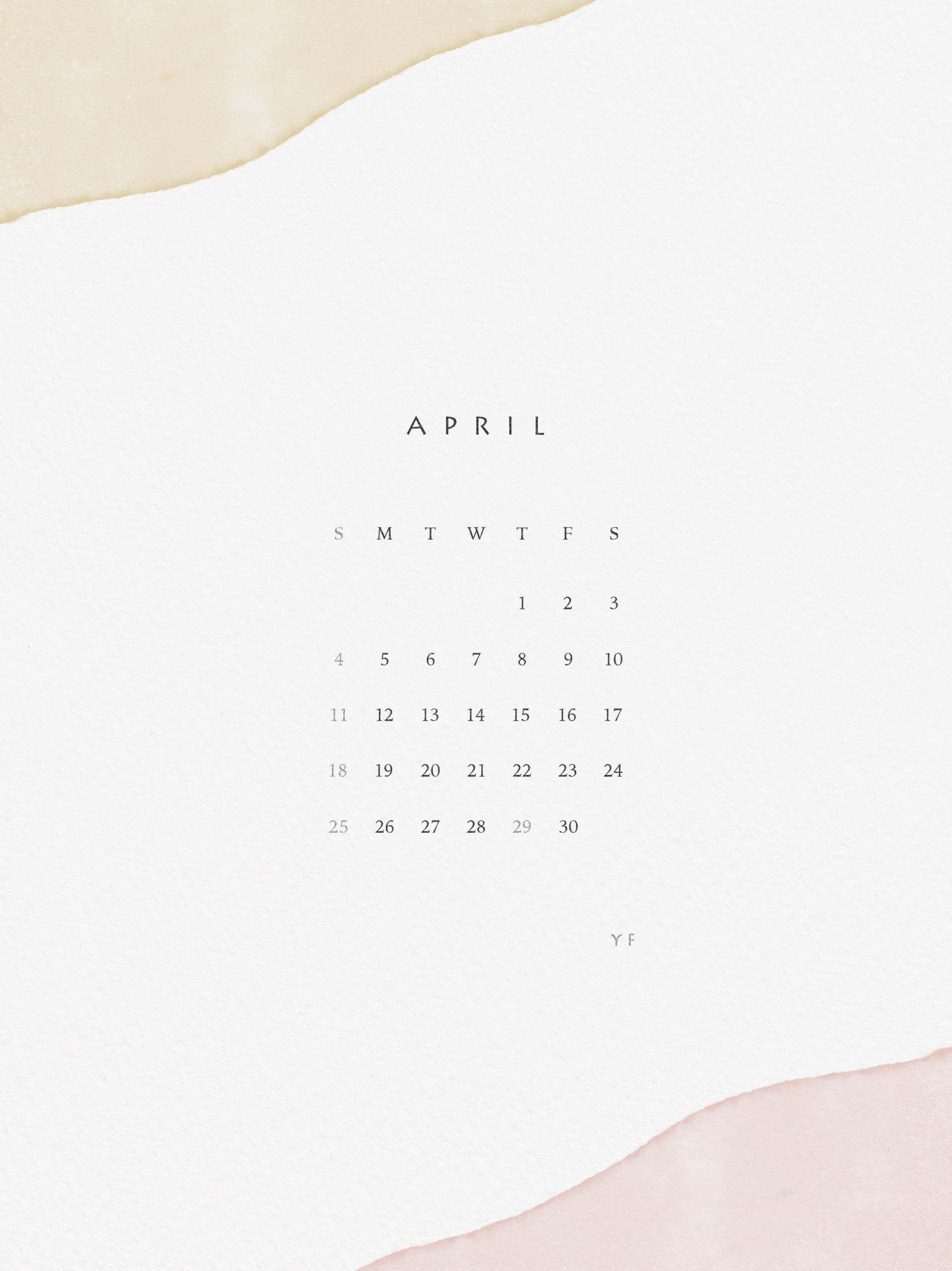 April 21 Calendar Wallpaper For The Ipad Design By Yf