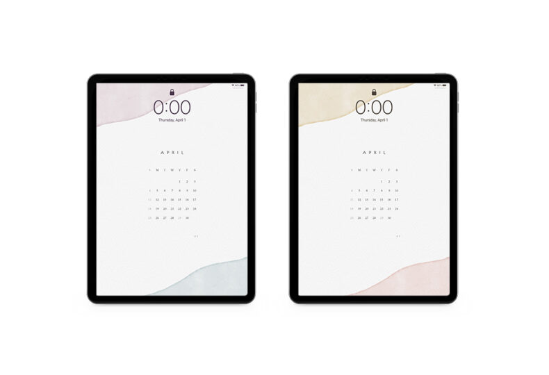 April 2021 Calendar Wallpaper for the iPad.