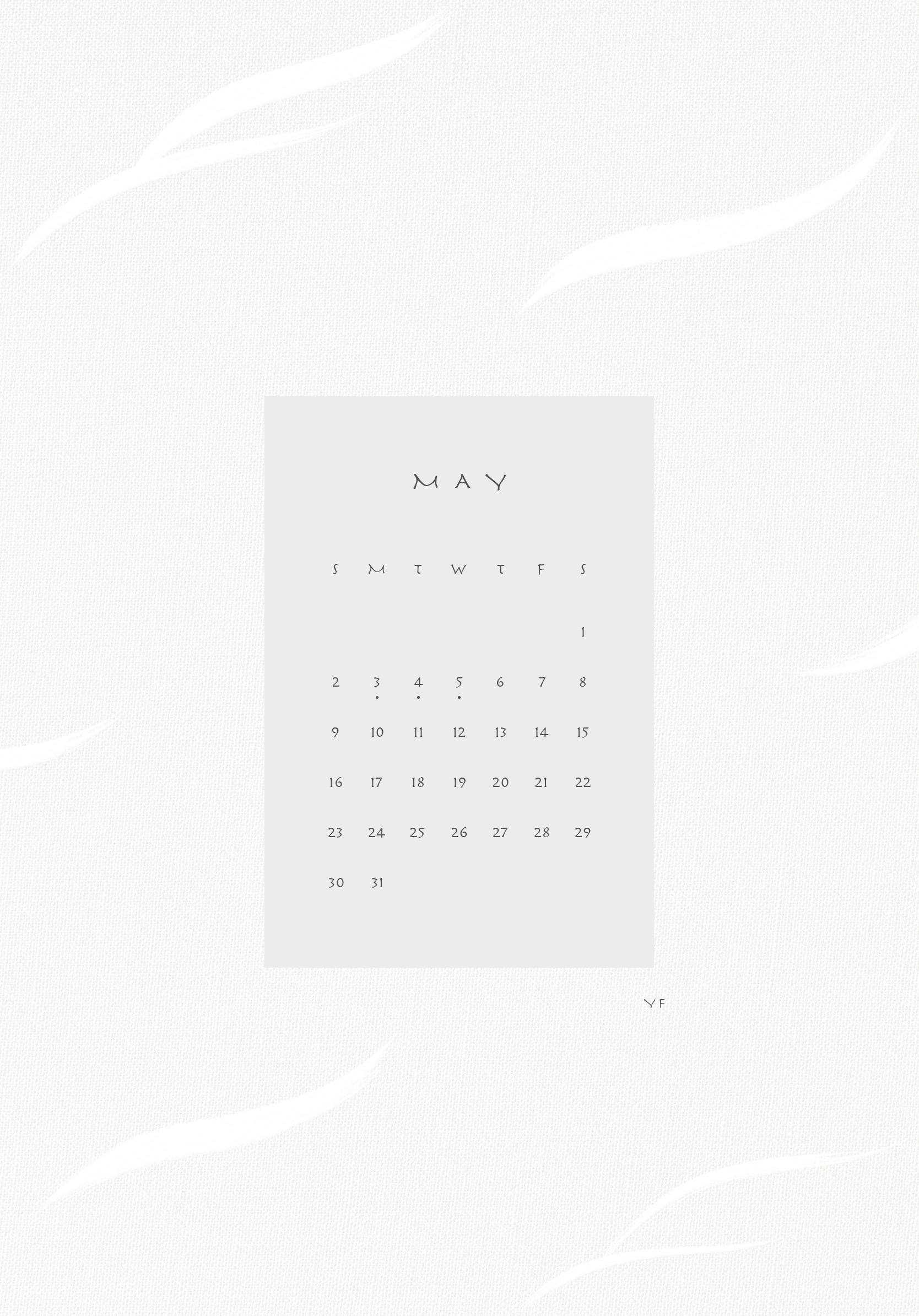 2021年5月のiPad版日曜日始まりカレンダー壁紙 グレージュ 1668×2388px