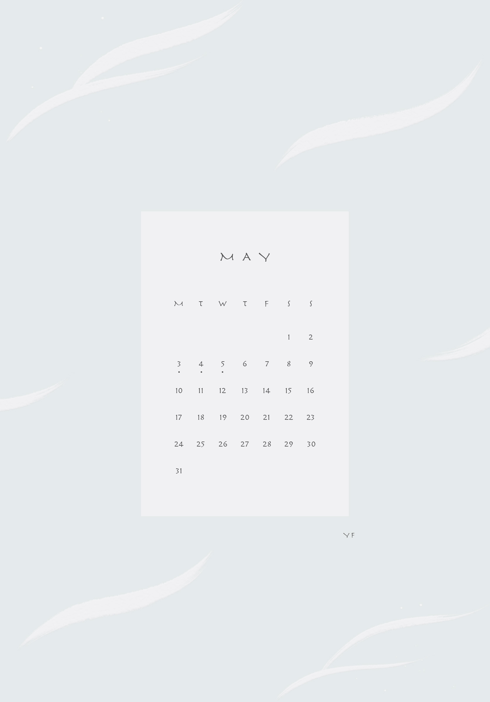 2021年5月のiPad版月曜日始まりカレンダー壁紙 アイスブルー 1668×2388px