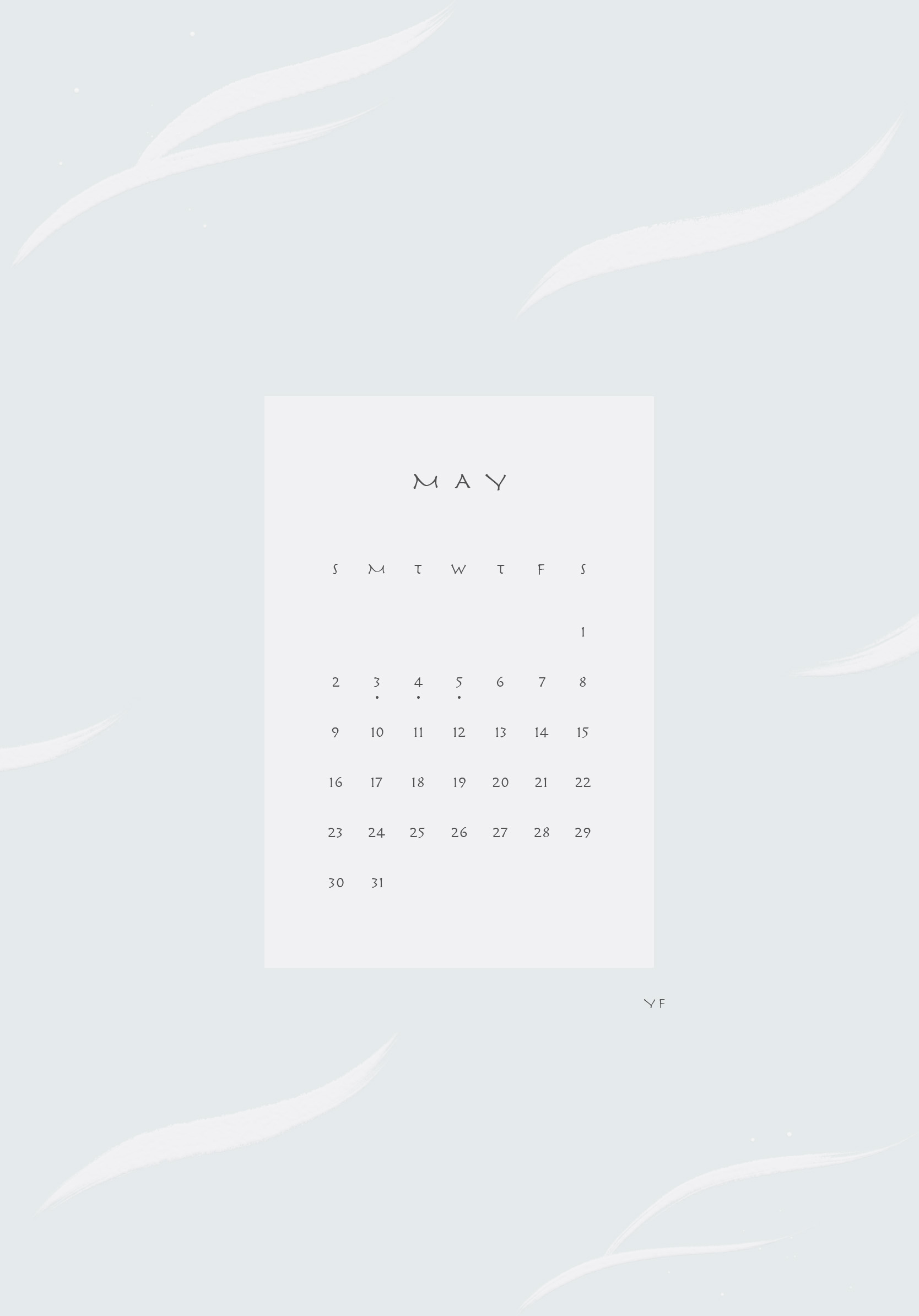 2021年5月のiPad版日曜日始まりカレンダー壁紙 アイスブルー 1668×2388px