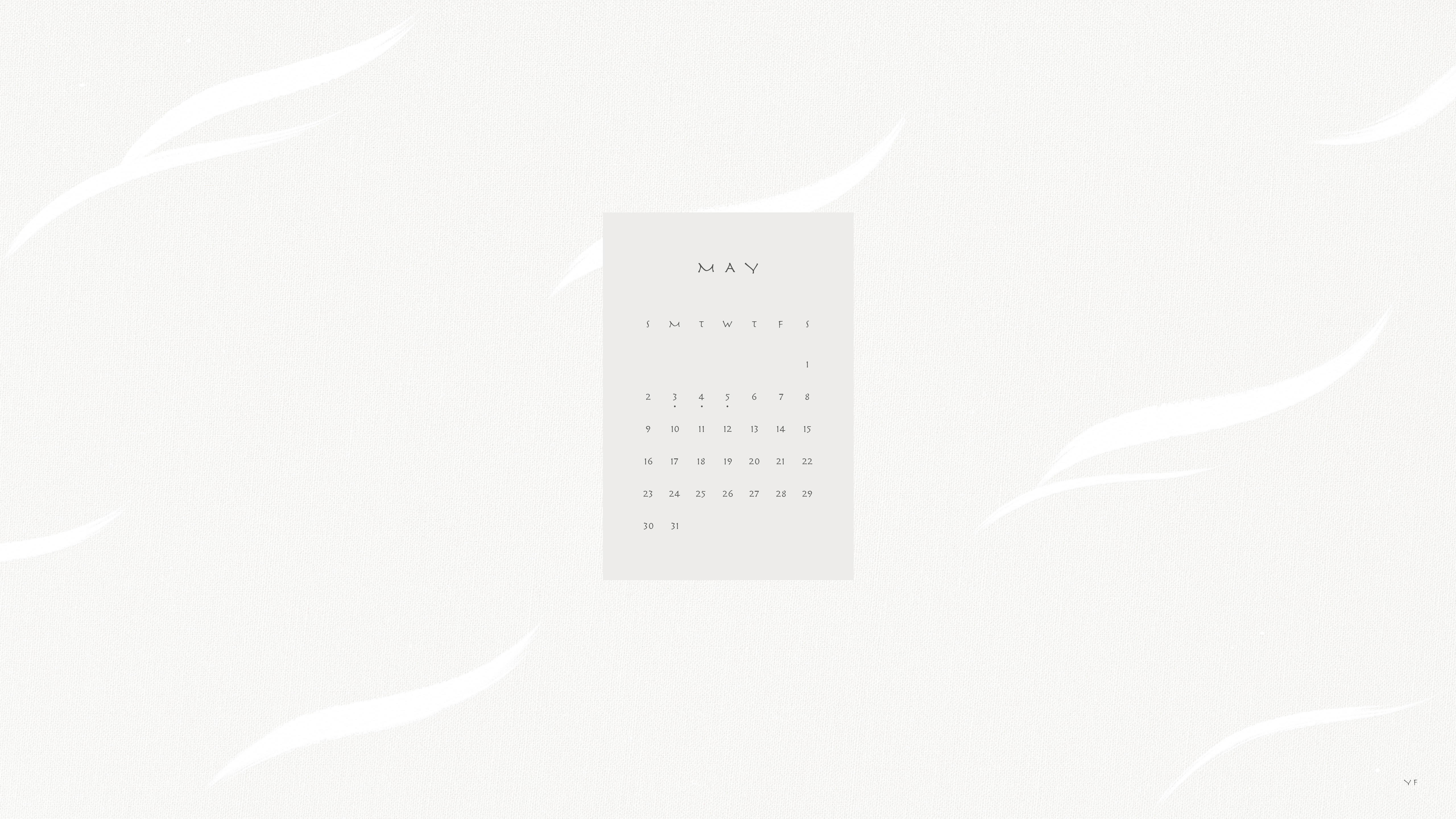 2021年5月のMac版日曜日始まりカレンダー壁紙 グレージュ 5120×2880px