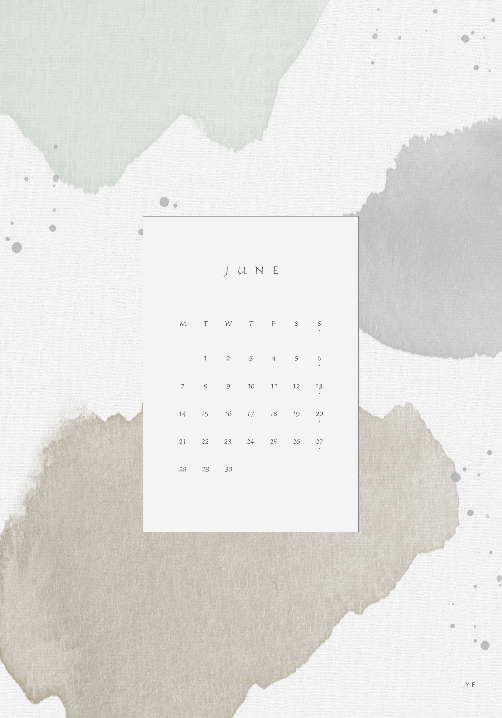 2021年6月のiPad版月曜日始まりカレンダー壁紙 アースカラー 1668×2388px