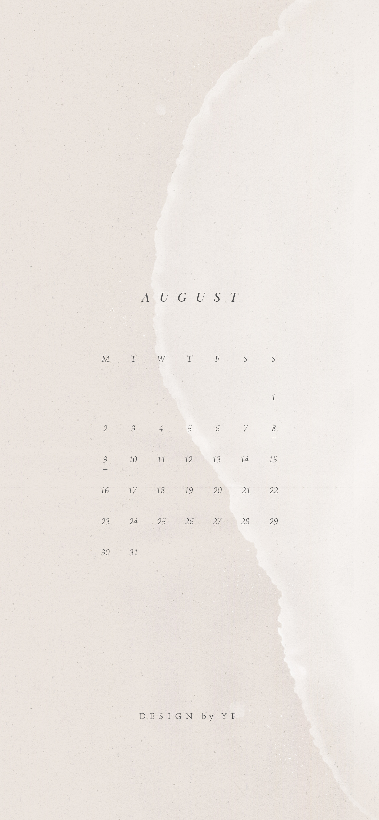 August 2021 Calendar Wallpaper for the iPhone. | DESIGN by YF