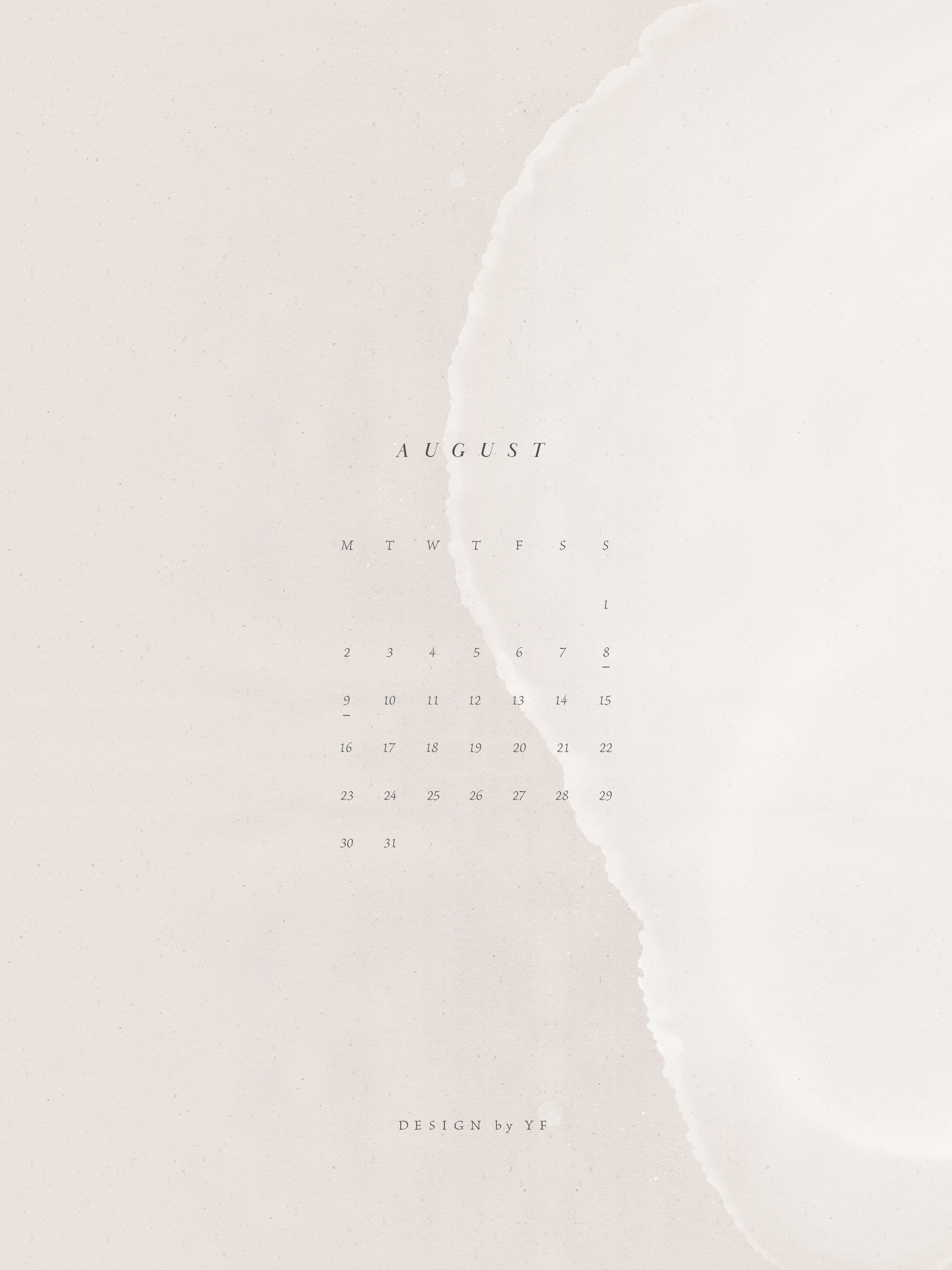 August 21 Calendar Wallpaper For The Ipad Design By Yf
