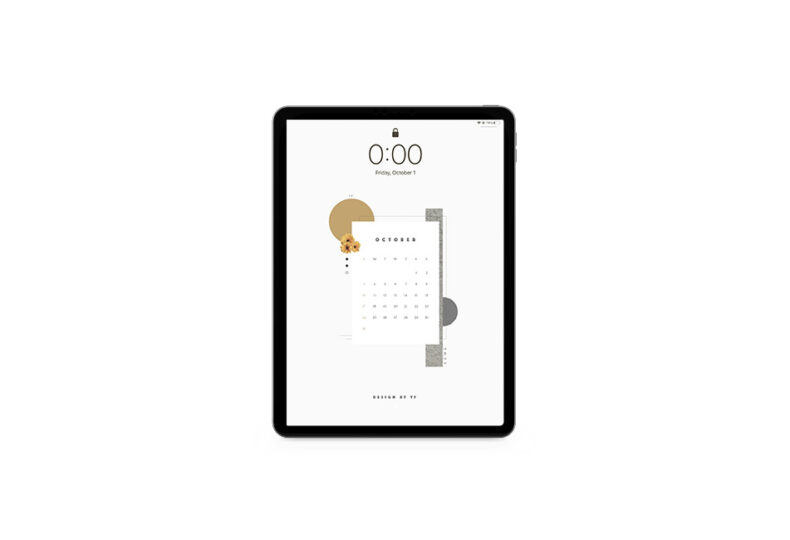 October 2021 Calendar Wallpaper for the iPad.