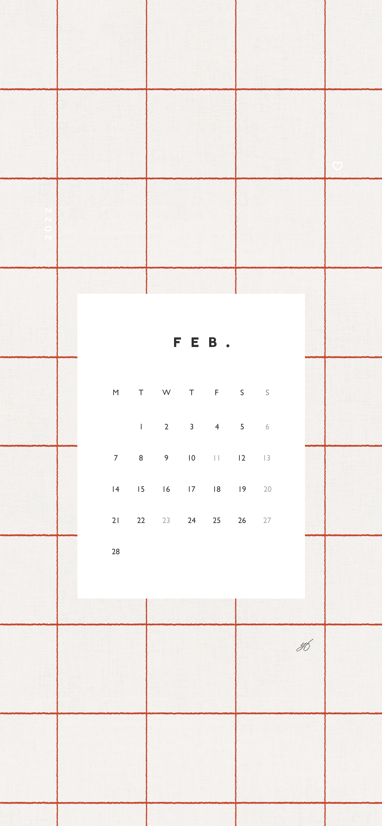 February 22 Calendar Wallpaper For The Iphone Design By Yf