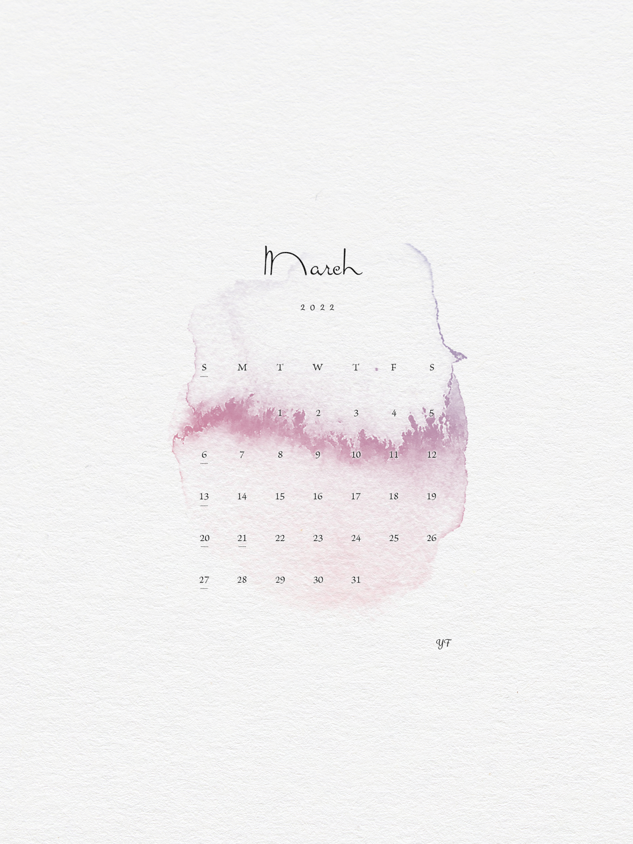 March 22 Calendar Wallpaper For The Ipad Design By Yf