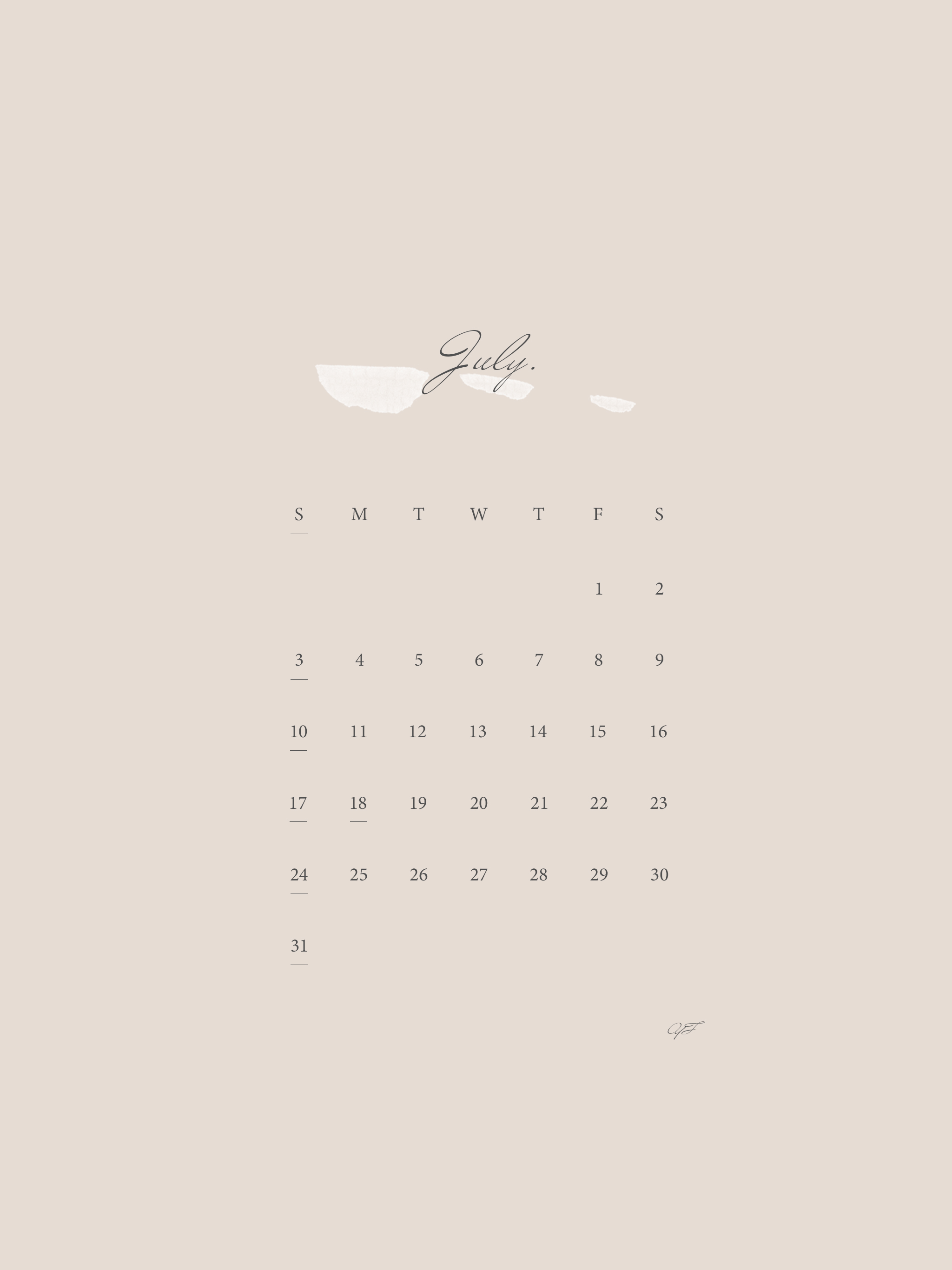 July 22 Calendar Wallpaper For The Ipad Design By Yf