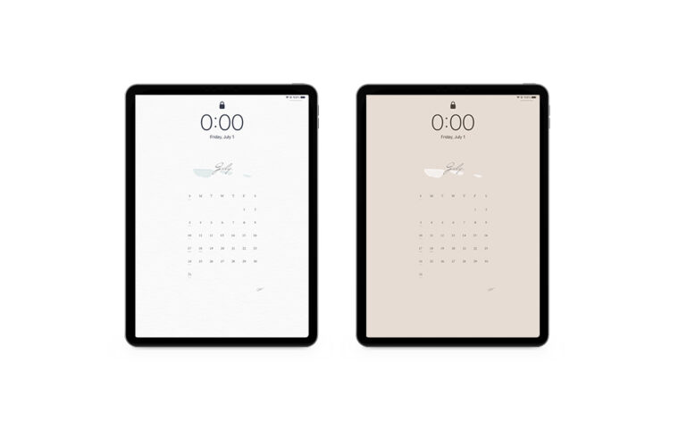 July 2022 Calendar Wallpaper for the iPad.