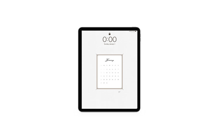January 2023 Calendar Wallpaper for the iPad.