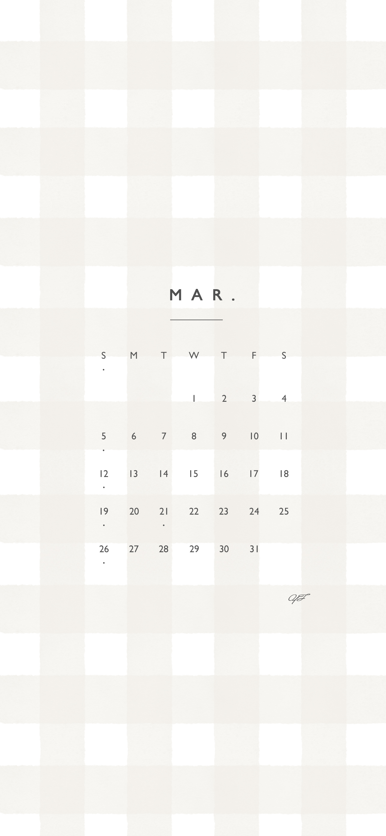 2023年3月のiPhone版日曜日始まりカレンダー壁紙 オレンジ 1284×2778px